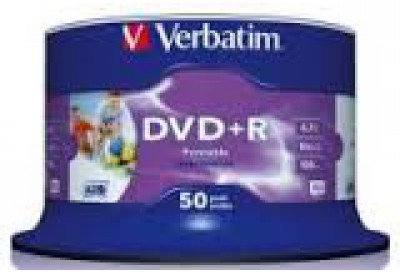 Verbatim DVD+R Printable 16X Speed 50 Spindle